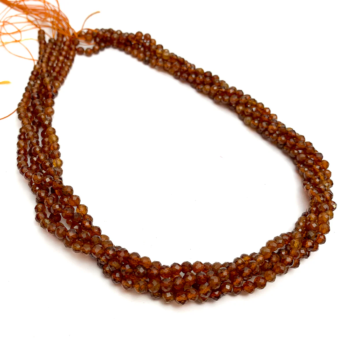 Hessonite Sri Lanka Garnet 4mm Faceted Rounds - Image 3
