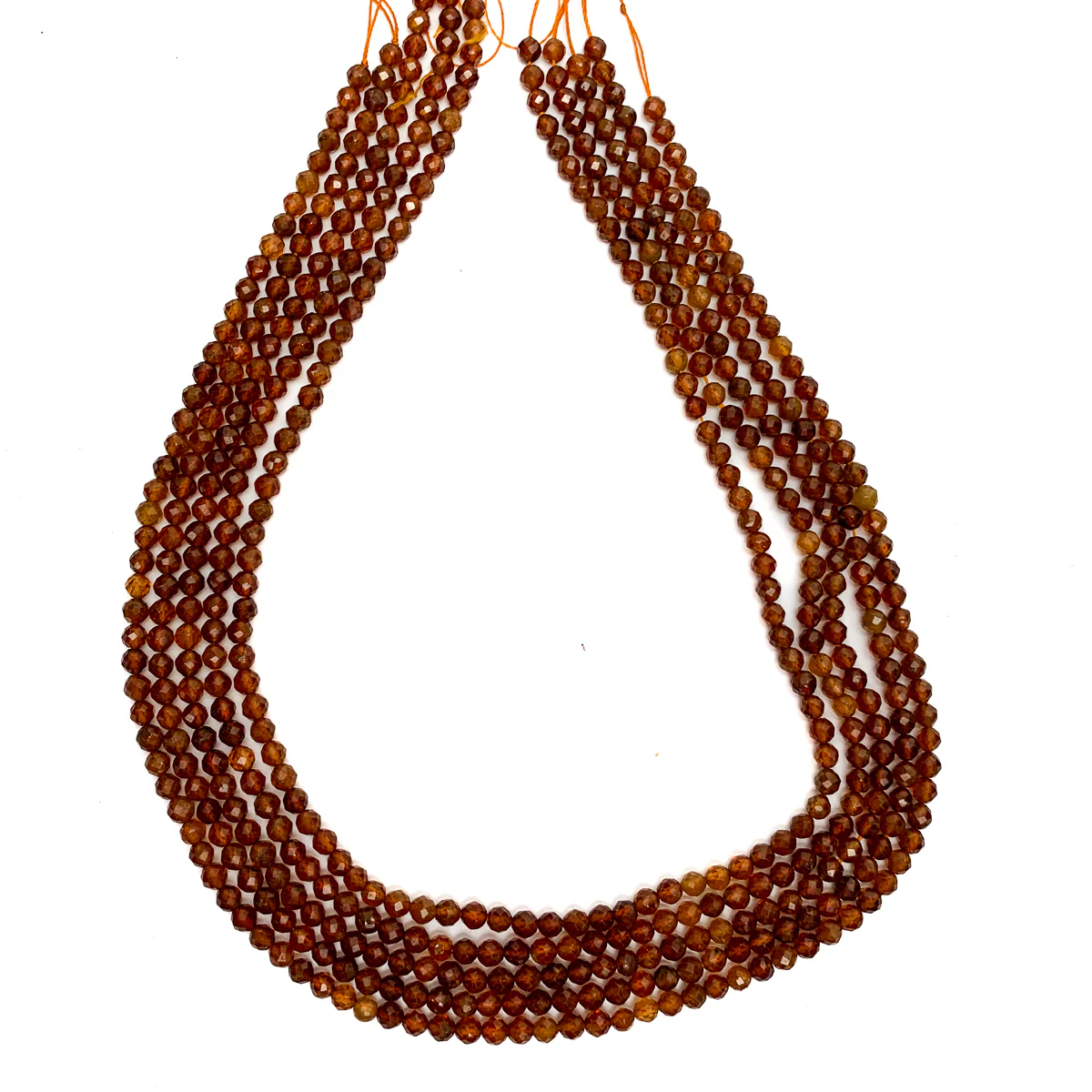 Hessonite Sri Lanka Garnet 4mm Faceted Rounds - Image 4