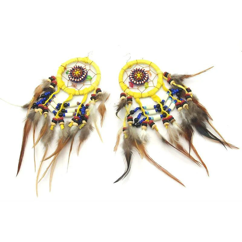 Hill Tribe Crocheted Dreamcatcher Earrings - Image 2