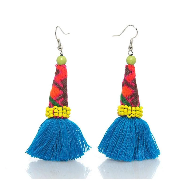 Hill Tribe Crocheted Earrings, I - Image 2