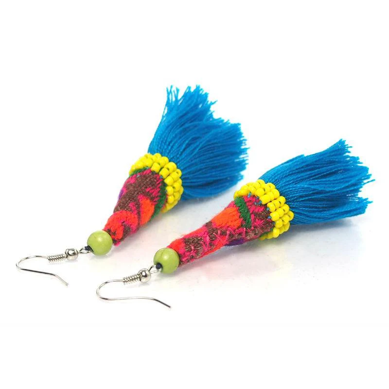 Hill Tribe Crocheted Earrings, I - Image 3