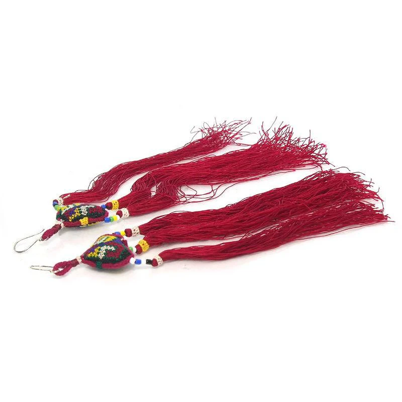 Hill Tribe Crocheted Earrings, J - Image 3