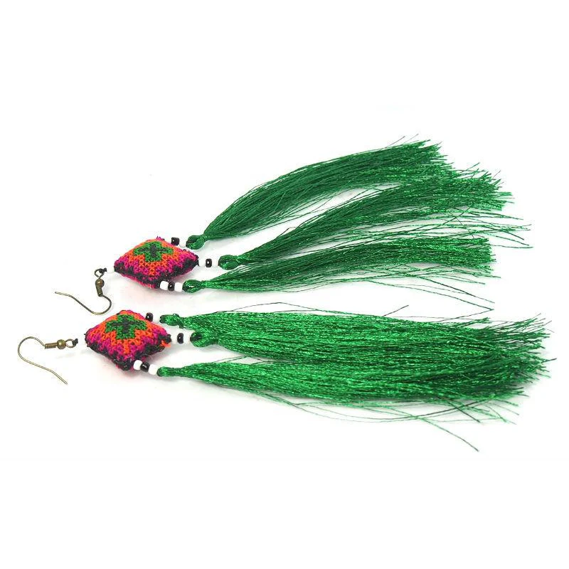 Hill Tribe Crocheted Earrings, K - Image 3