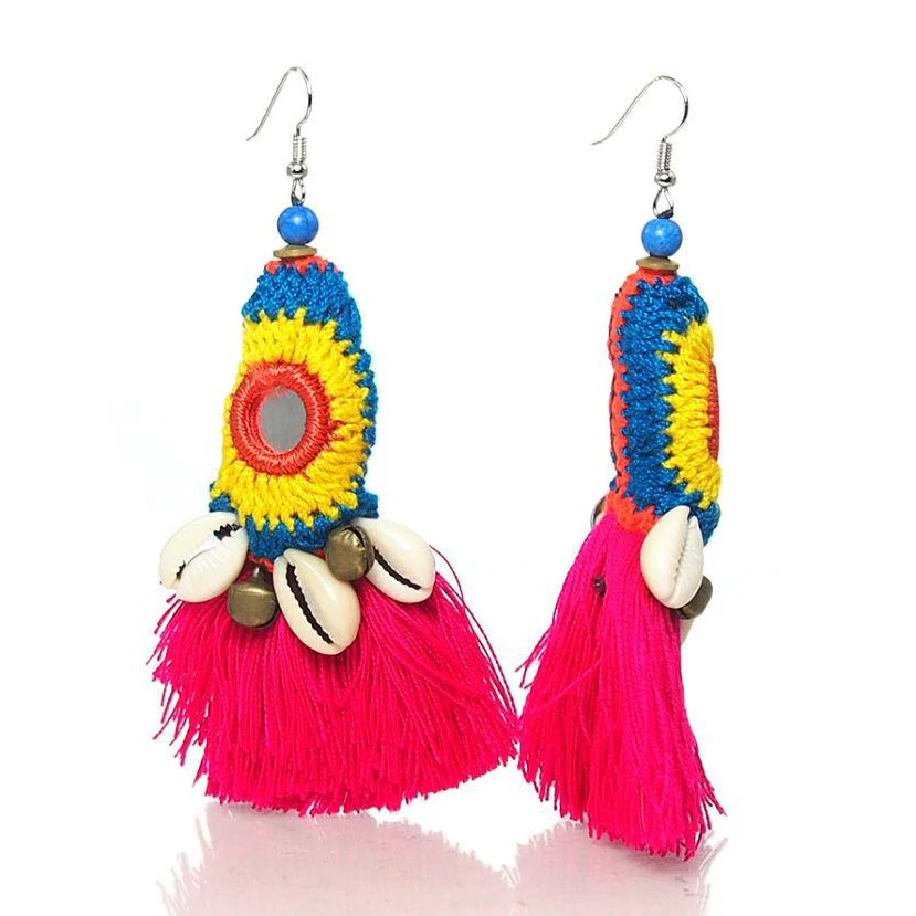Hill Tribe Crocheted Earrings, A - Image 3