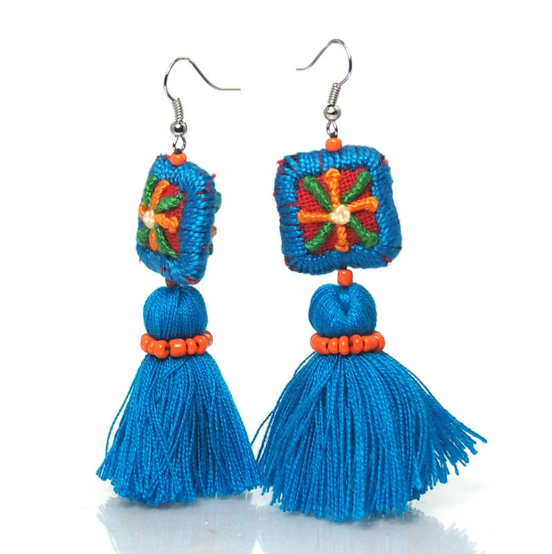 Hill Tribe Crocheted Earrings, B - Image 2