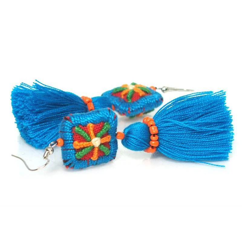 Hill Tribe Crocheted Earrings, B - Image 3