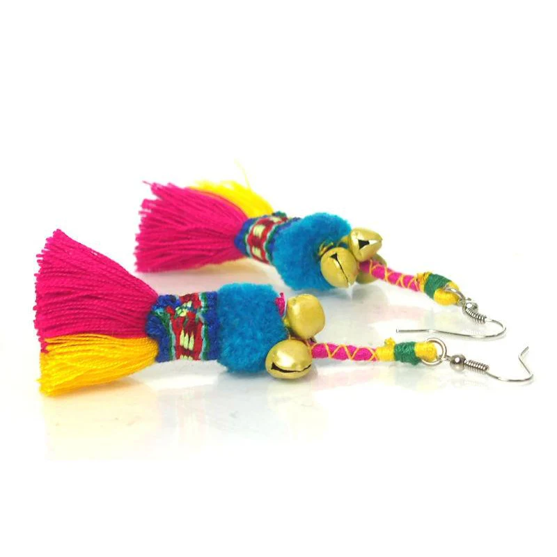 Hill Tribe Crocheted Earrings, C - Image 3