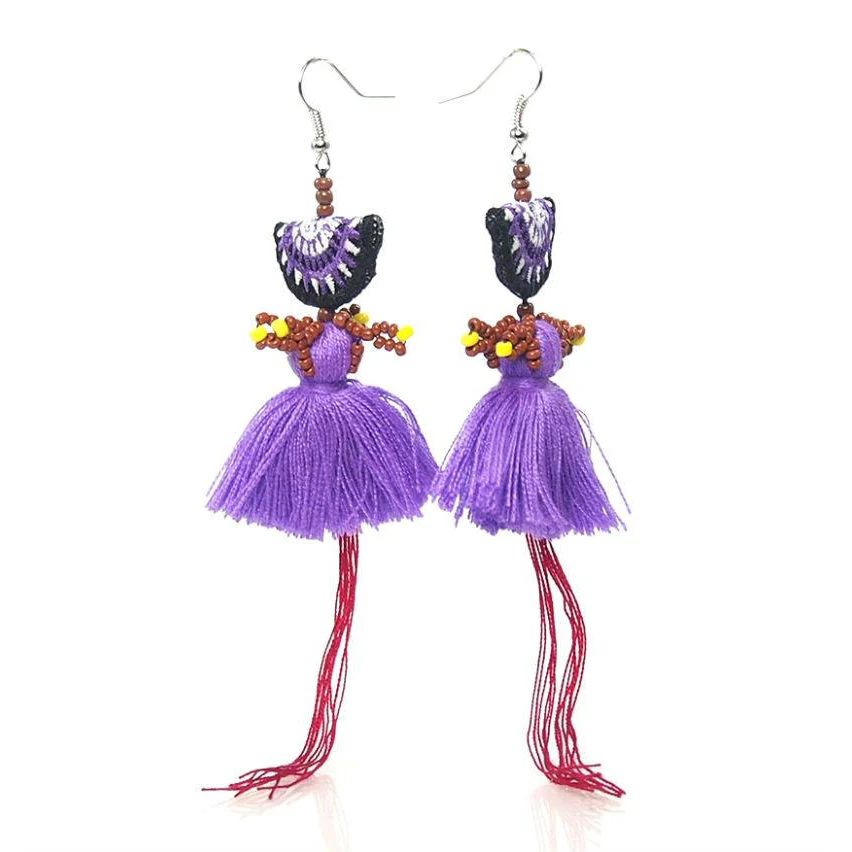 Hill Tribe Crocheted Earrings, D - Image 2