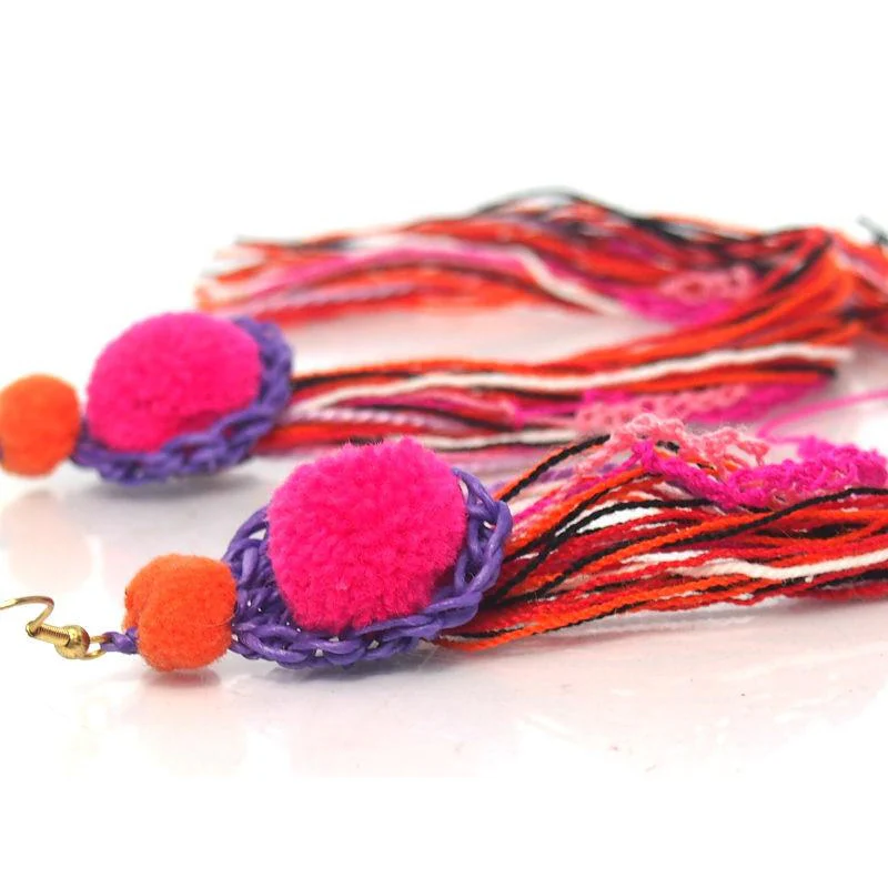 Hill Tribe Crocheted Earrings, F - Image 2
