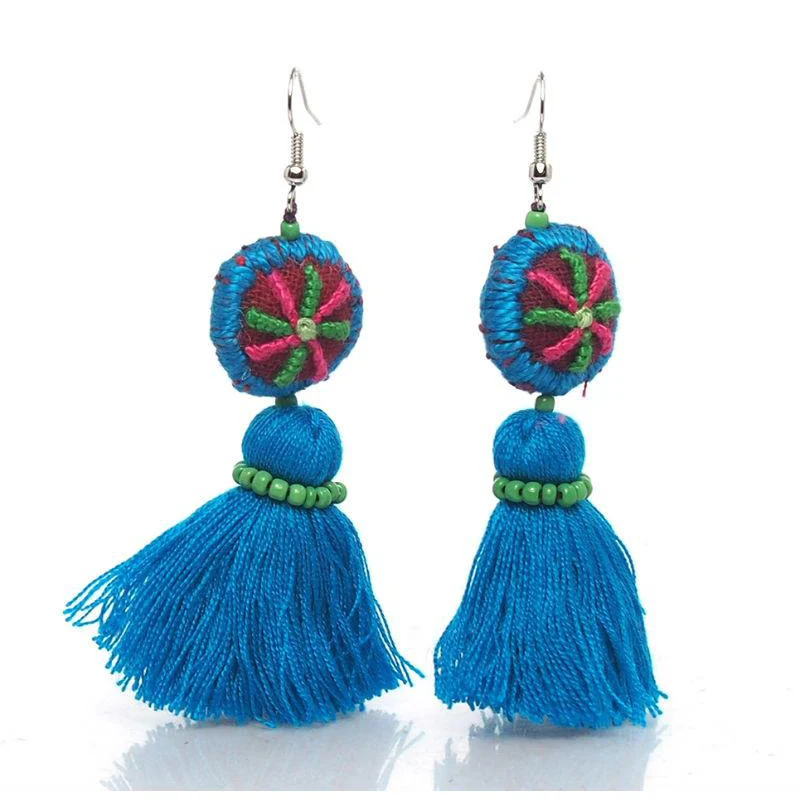 Hill Tribe Crocheted Earrings, G - Image 2