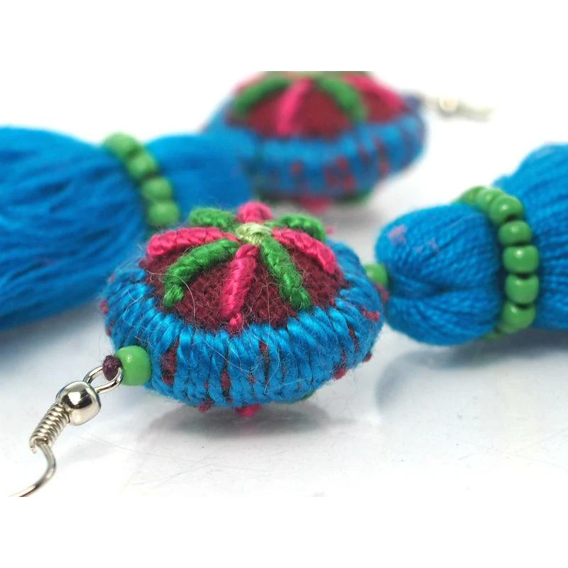 Hill Tribe Crocheted Earrings, G - Image 3