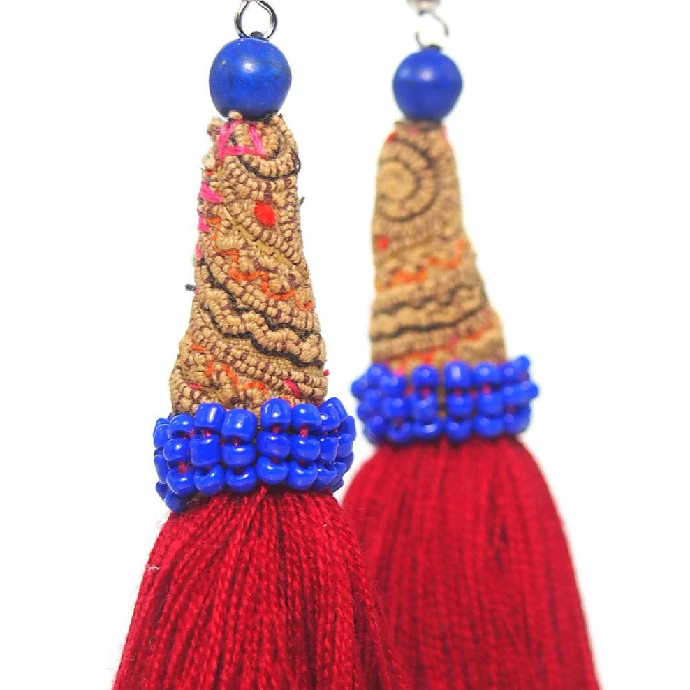 Hill Tribe Crocheted Earrings, A - Image 3