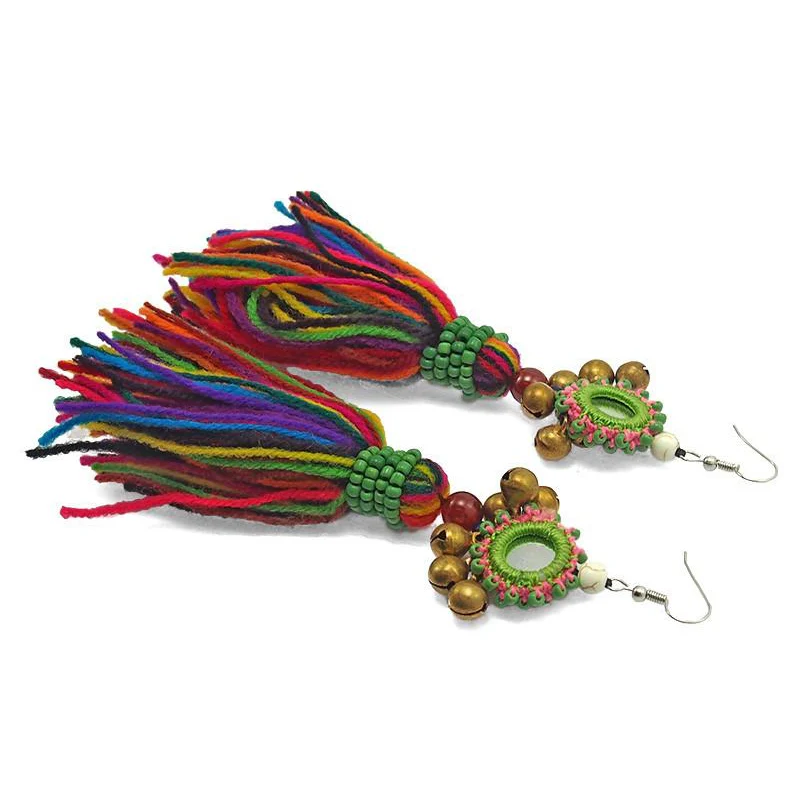Hilltribe Chrocheted Earrings, S - Image 2