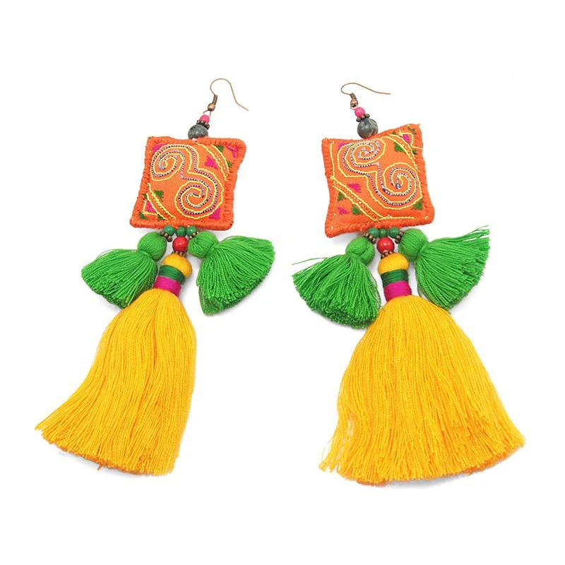 Hilltribe Chrocheted Earrings, Z - Image 2