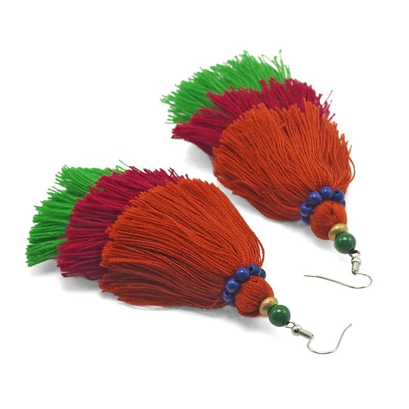 Hilltribe Chrocheted Earrings, AE - Image 2