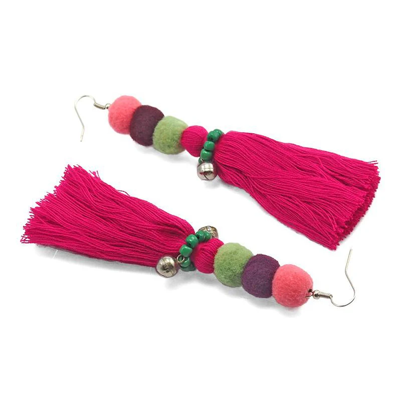 Hilltribe Chrocheted Earrings, AF - Image 2