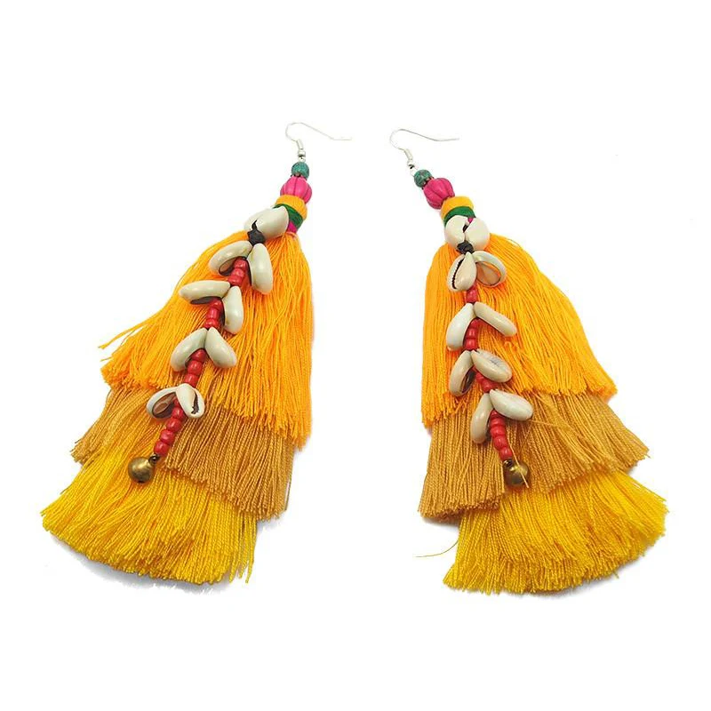 Hilltribe Chrocheted Earrings, AI - Image 2