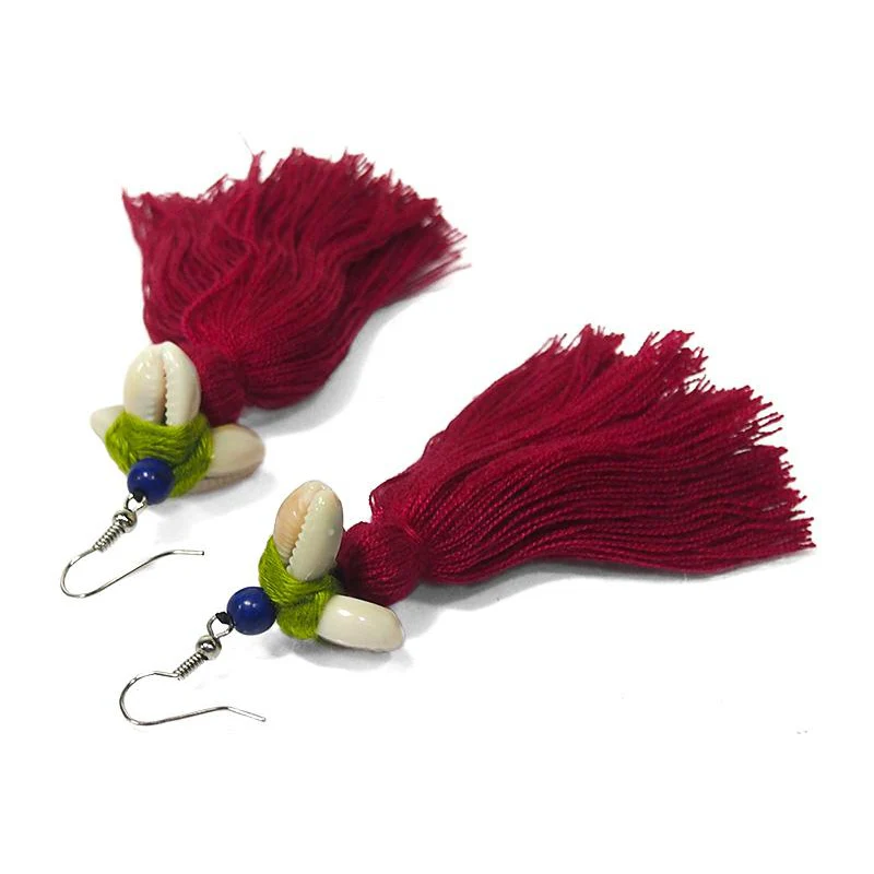 Hilltribe Chrocheted Earrings, AK - Image 2