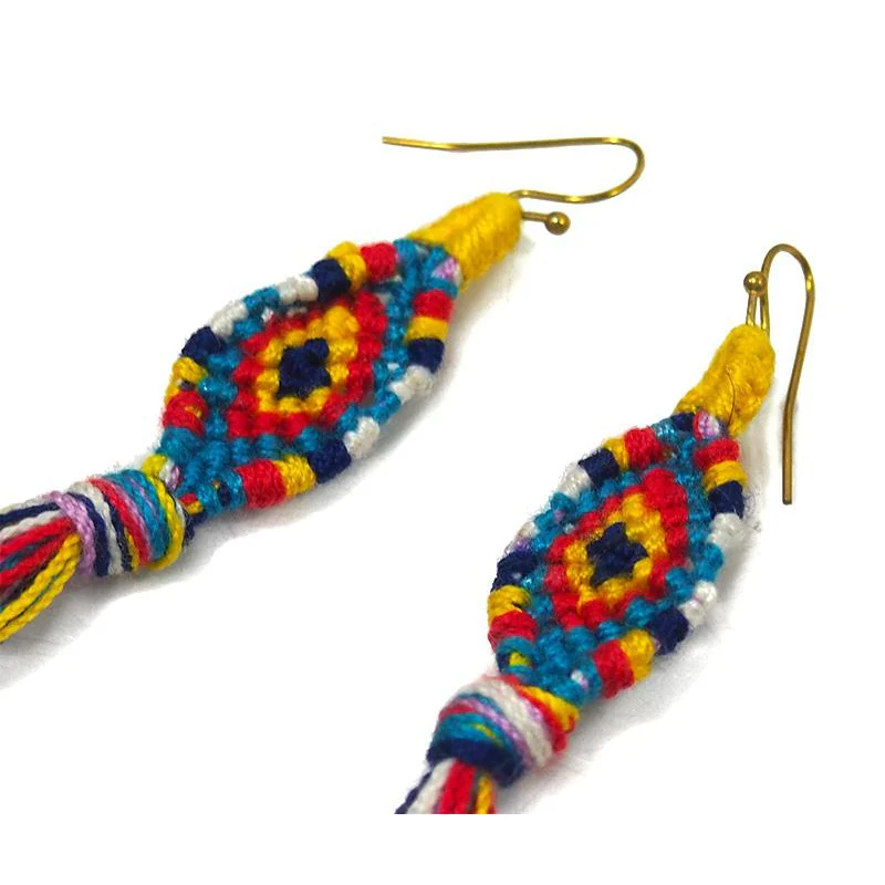 Hilltribe Crocheted Earrings, N - Image 2
