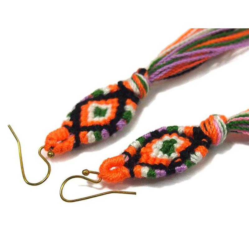Hilltribe Crocheted Earrings, P - Image 2