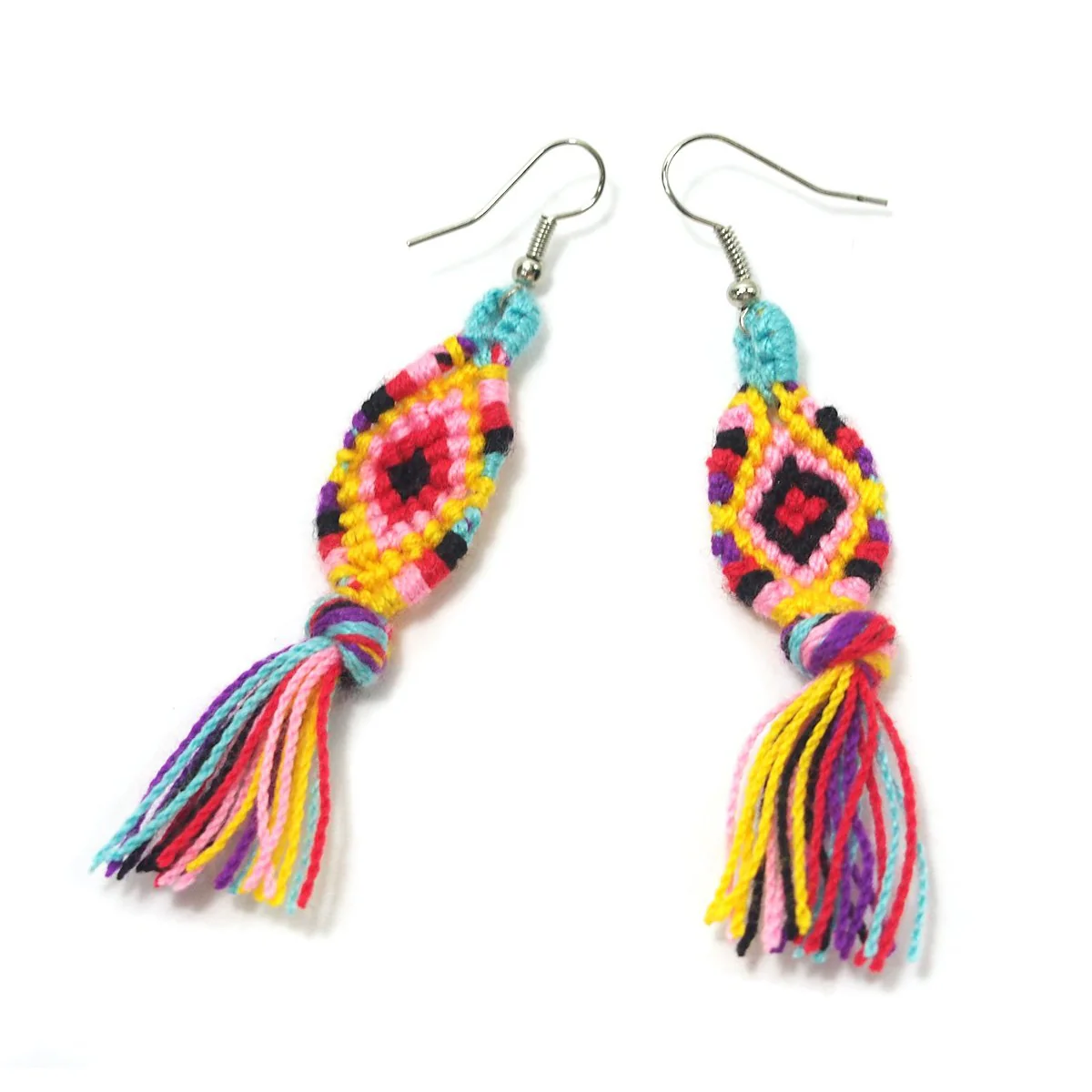 Hilltribe Crocheted Earrings, B - Image 2