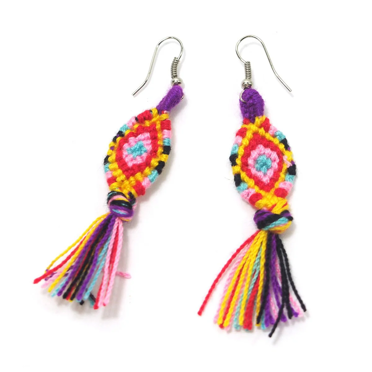 Hilltribe Crocheted Earrings, B - Image 3