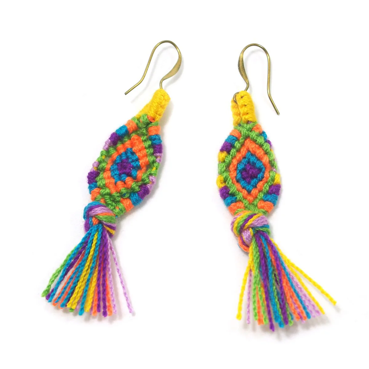 Hilltribe Crocheted Earrings, B - Image 4