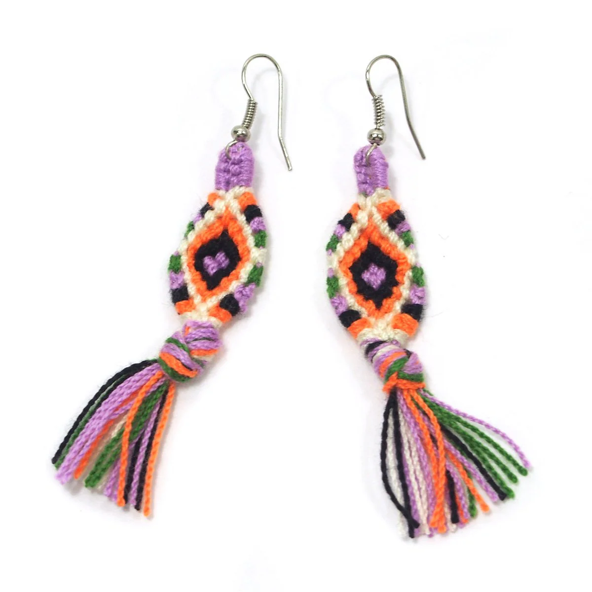 Hilltribe Crocheted Earrings, C - Image 2