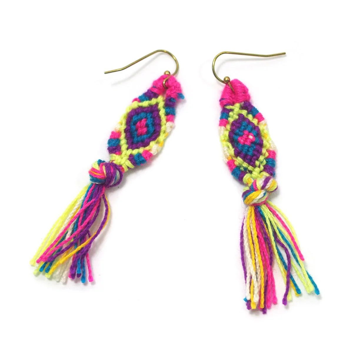 Hilltribe Crocheted Earrings, C - Image 3