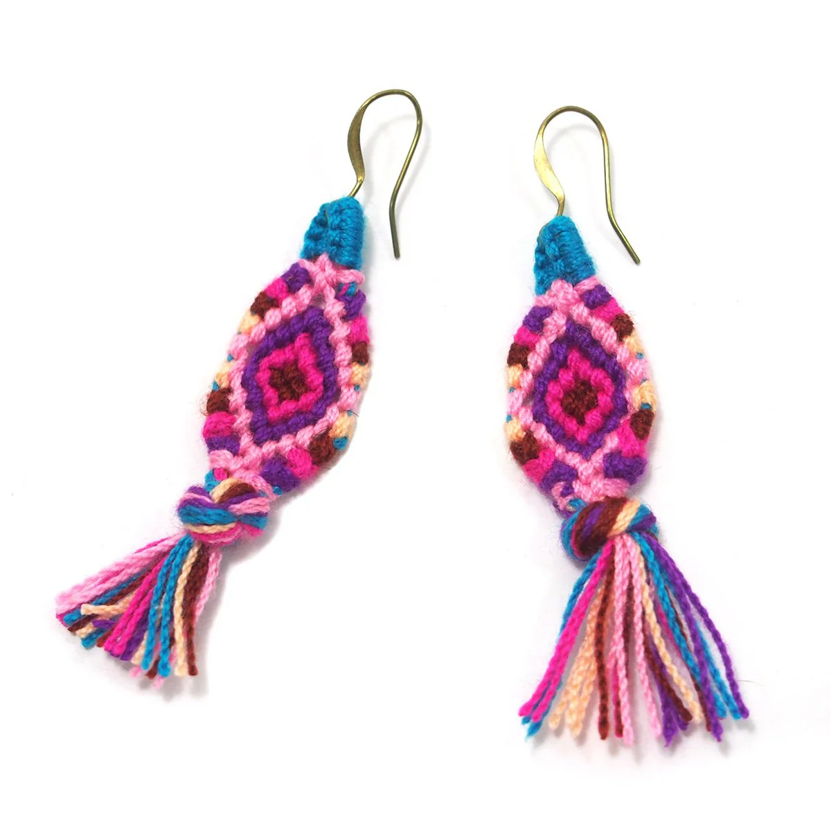 Hilltribe Crocheted Earrings, C - Image 4