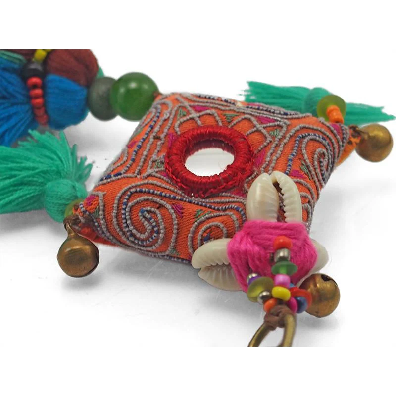Hilltribe Embroidery Tassel Keychain, B - Image 3