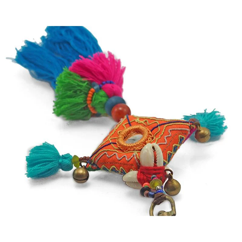Hilltribe Embroidery Tassel Keychain, B - Image 5