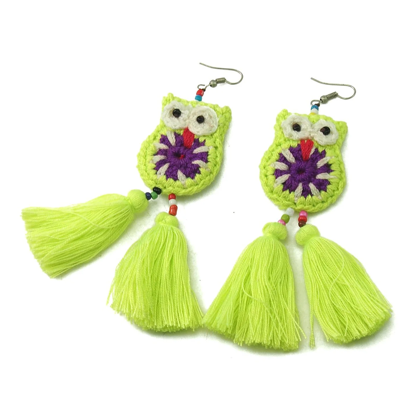 HIlltribe Owl Earrings - Image 2