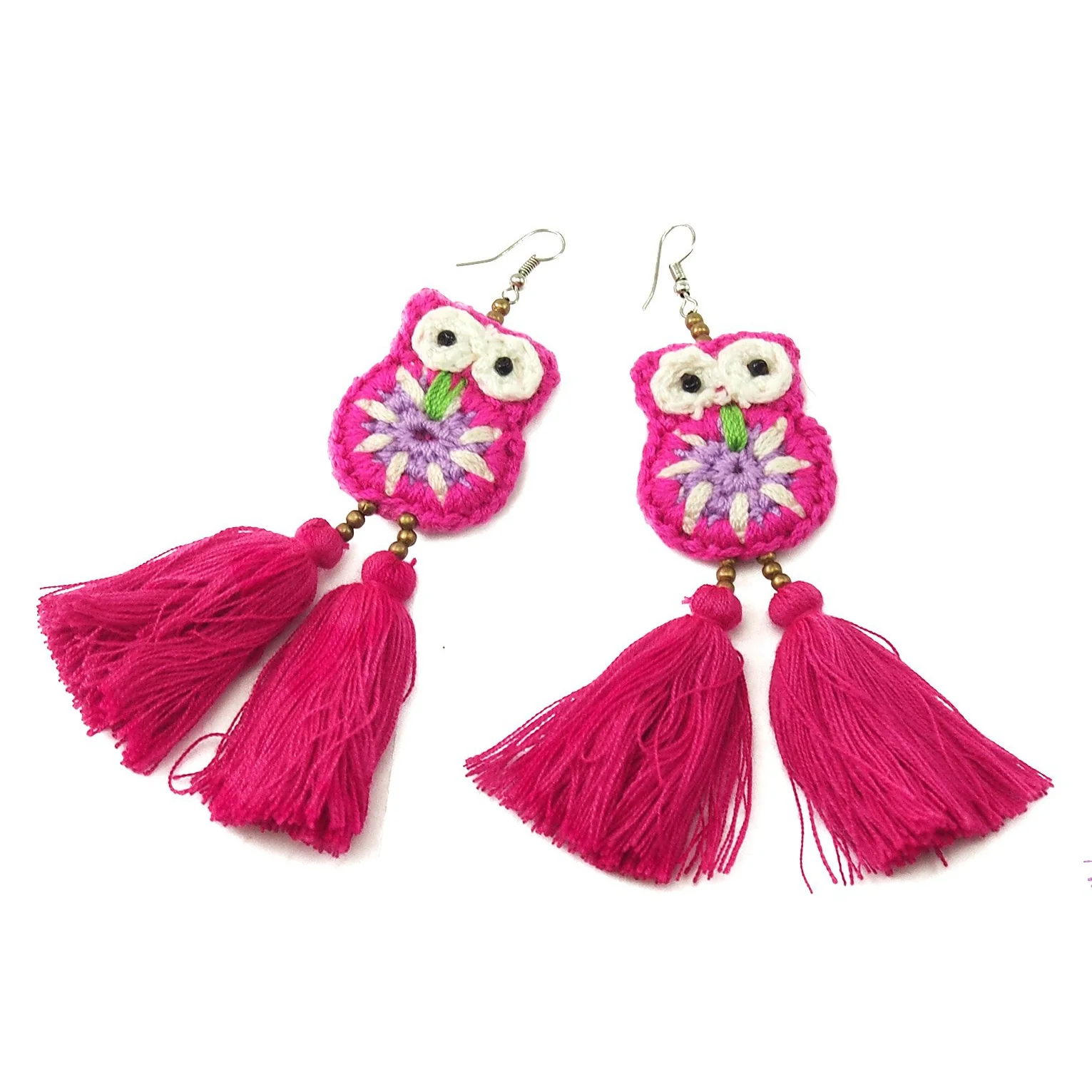 HIlltribe Owl Earrings - Image 2
