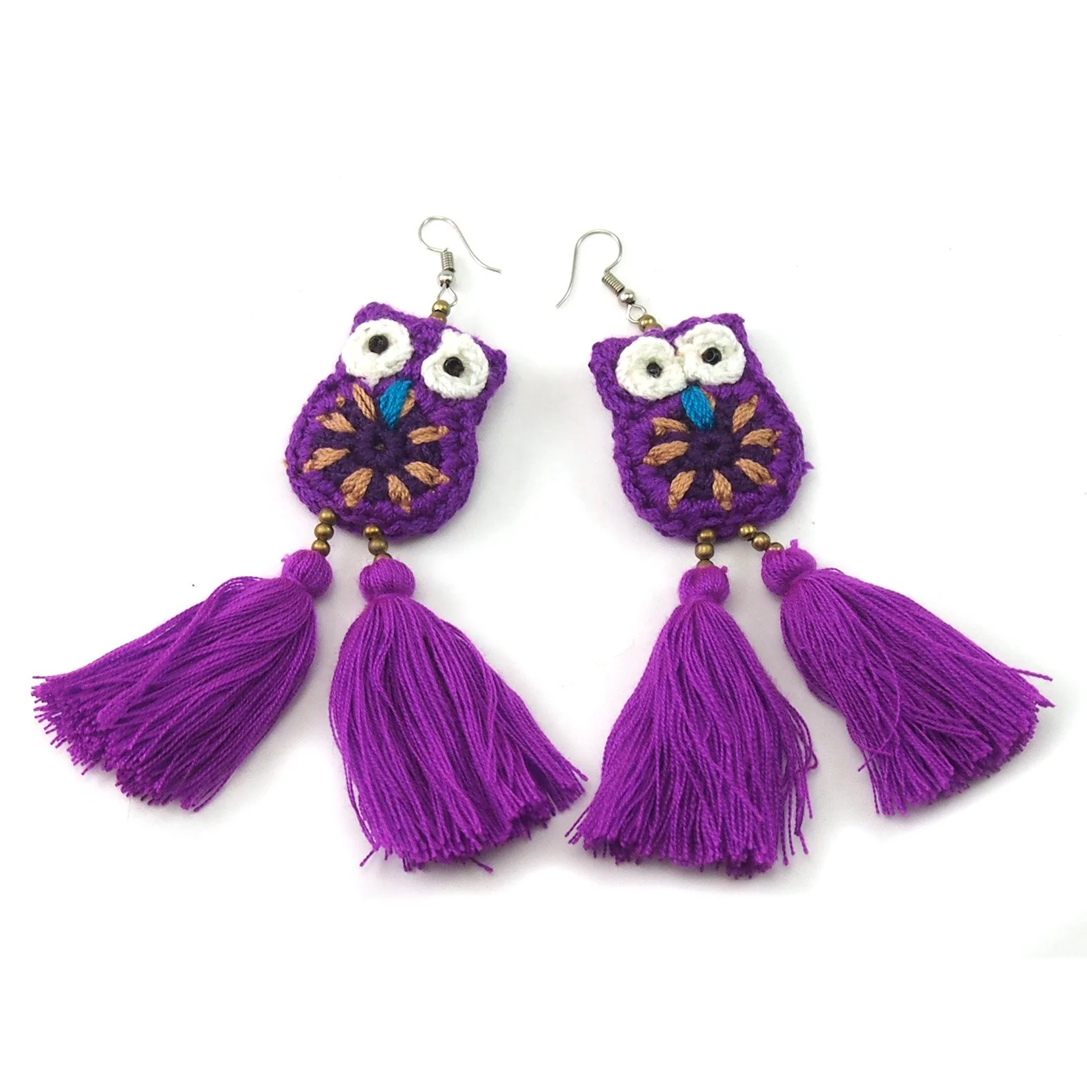 HIlltribe Owl Earrings - Image 3