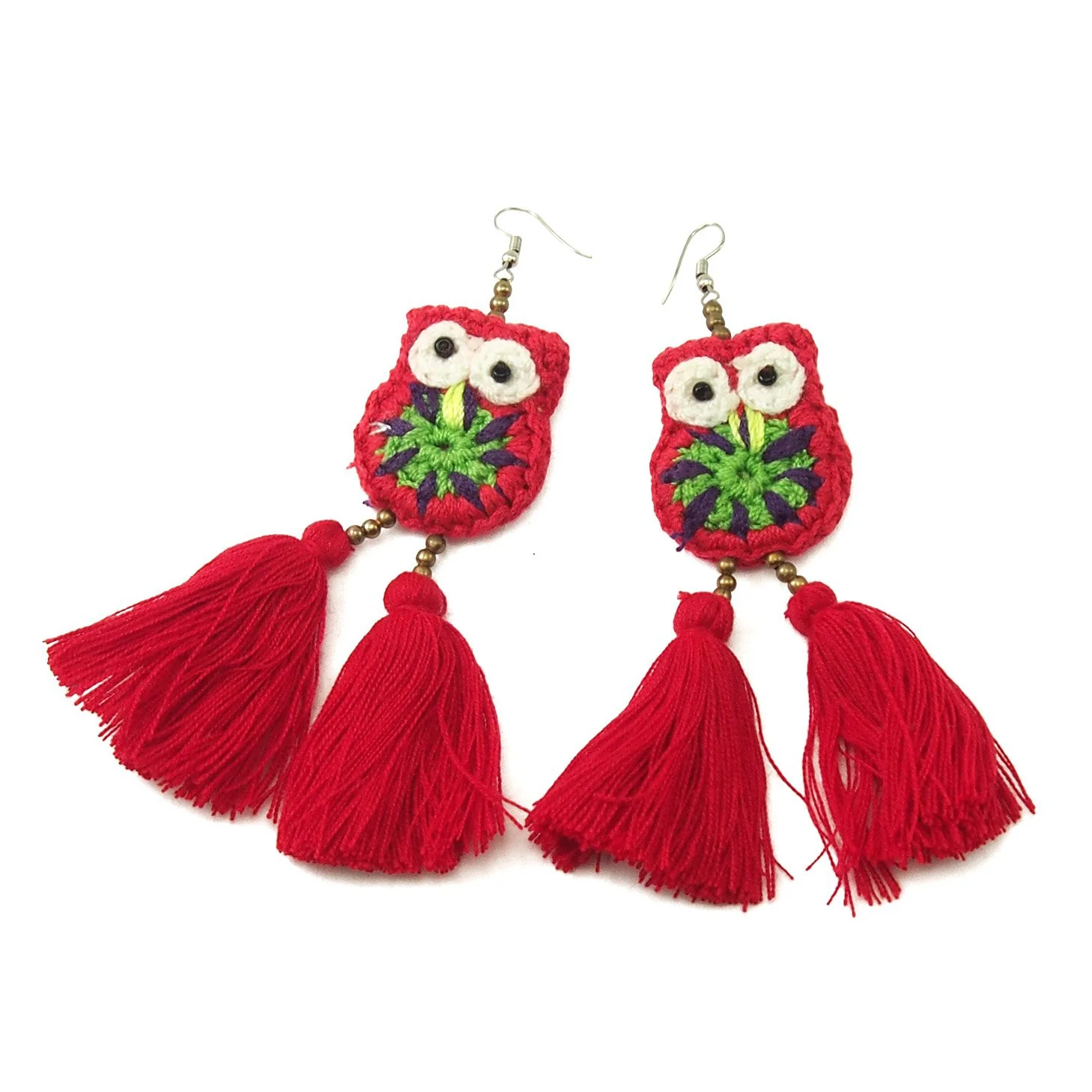 HIlltribe Owl Earrings - Image 2