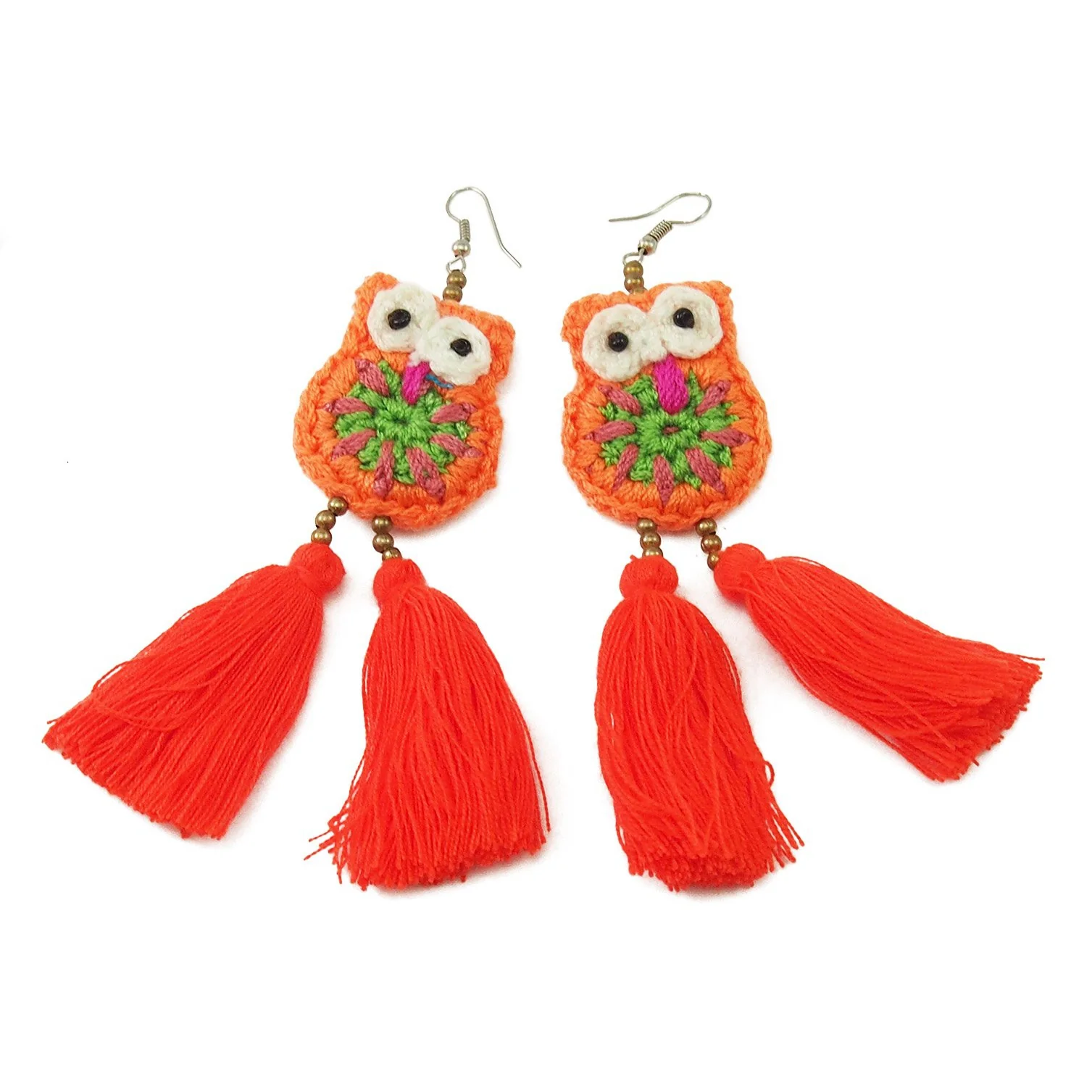 HIlltribe Owl Earrings - Image 3
