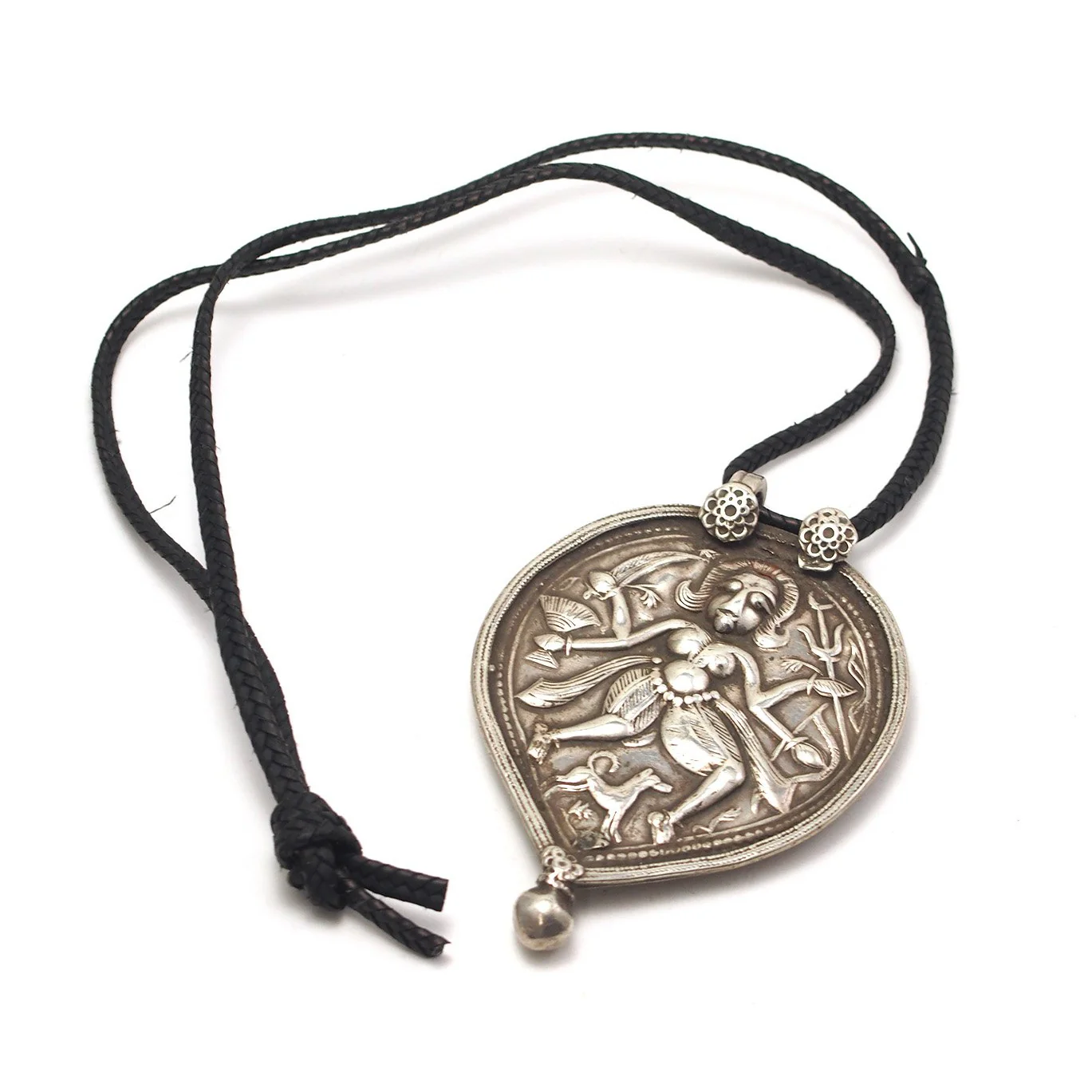 Hindu Goddess Antique High Silver Content Pendant Large Size - Image 2