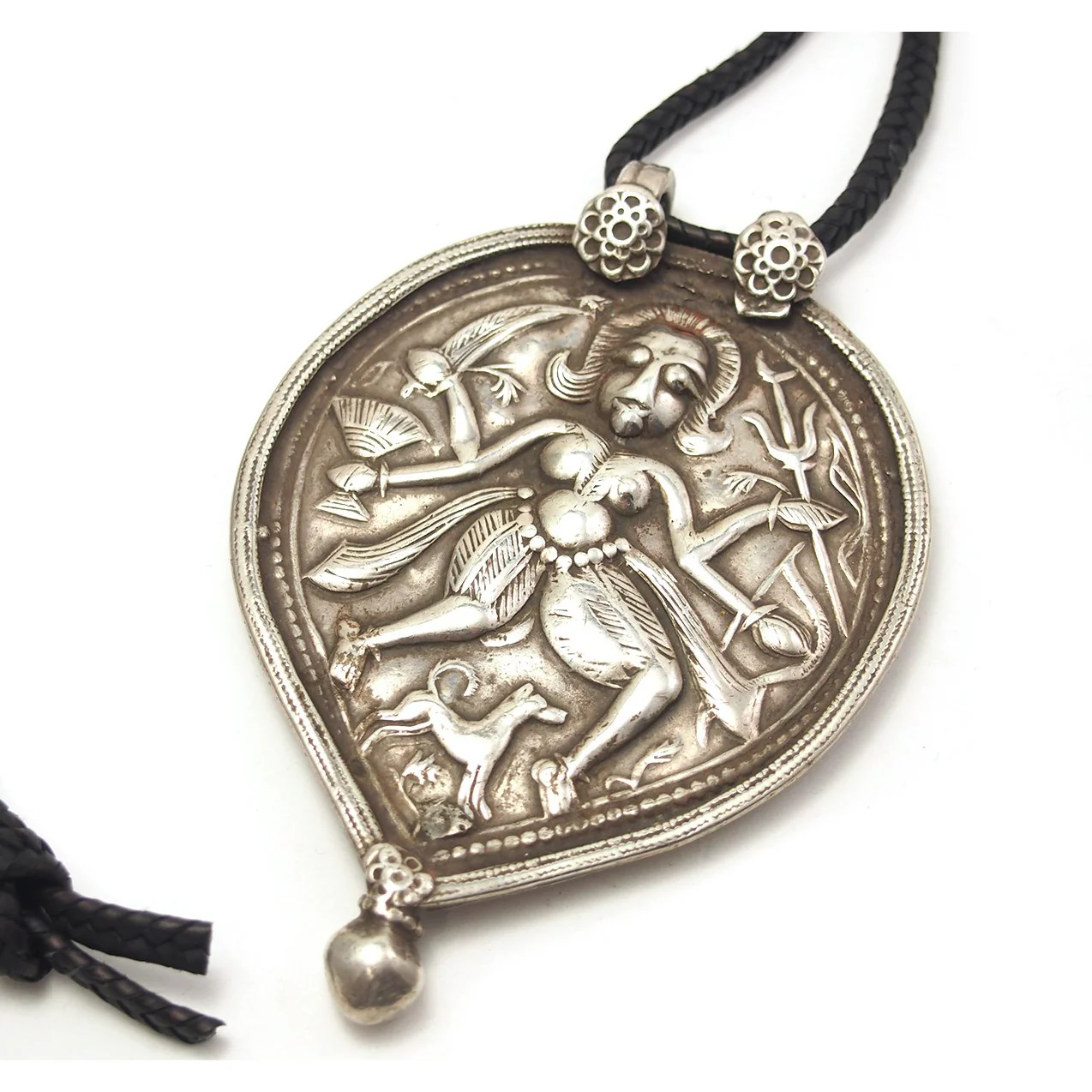 Hindu Goddess Antique High Silver Content Pendant Large Size - Image 3