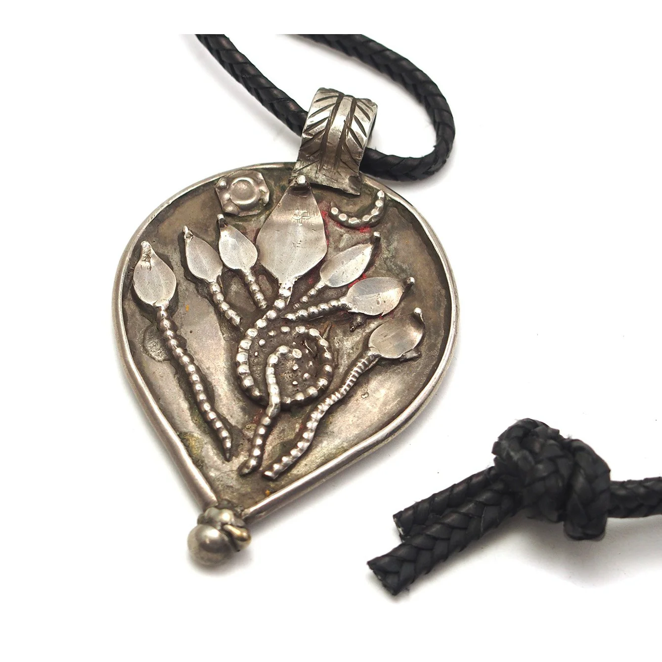 Hindu Naga / Cobra / Yoni Antique High Silver Content Pendant Necklace - Image 3