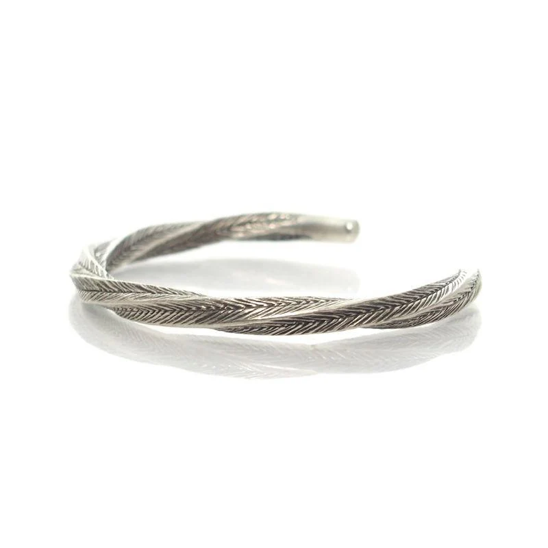 Hmong 95% Pure Silver Hand Finished Cuff Bracelet -1 - Image 2