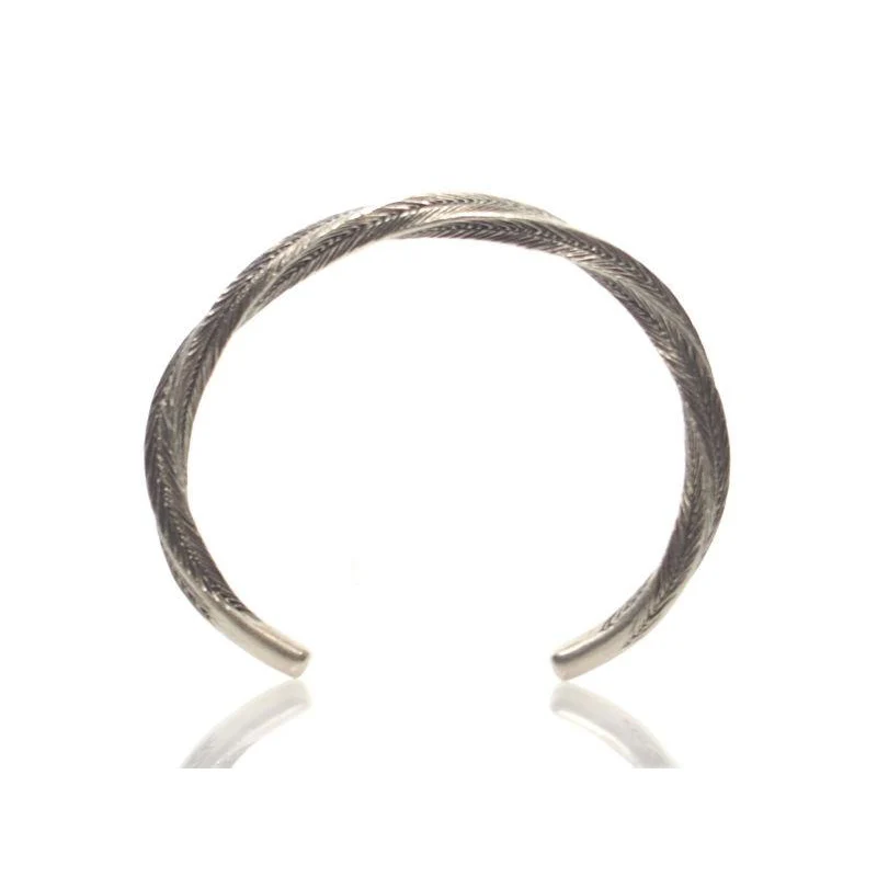 Hmong 95% Pure Silver Hand Finished Cuff Bracelet -1 - Image 4