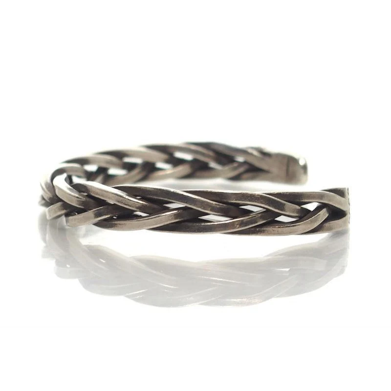 Hmong 95% Pure Silver Hand Finished Cuff Bracelet -2 - Image 4