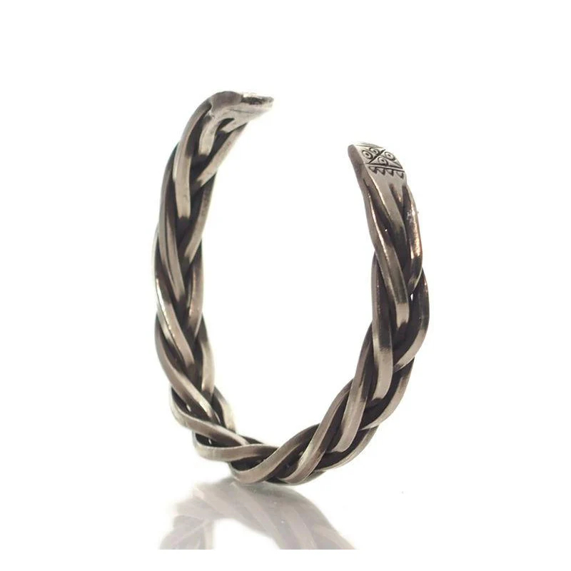 Hmong 95% Pure Silver Hand Finished Cuff Bracelet -2 - Image 5