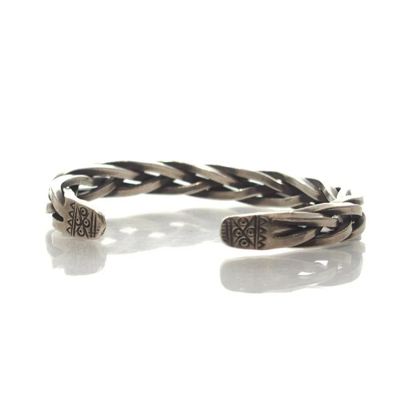 Hmong 95% Pure Silver Hand Finished Cuff Bracelet -2 - Image 6
