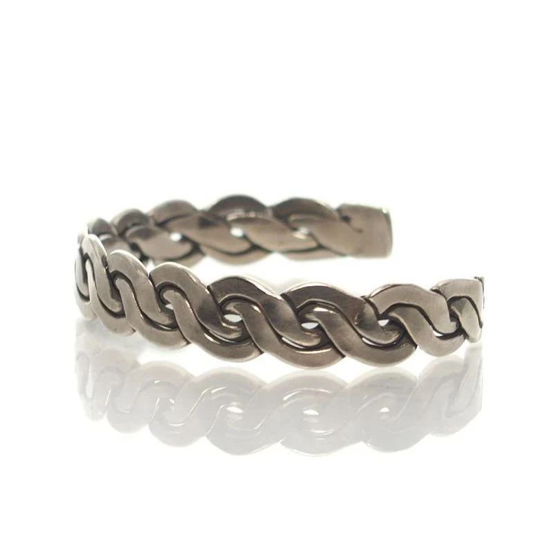 Hmong 95% Pure Silver Hand Finished Cuff Bracelet -3 - Image 4