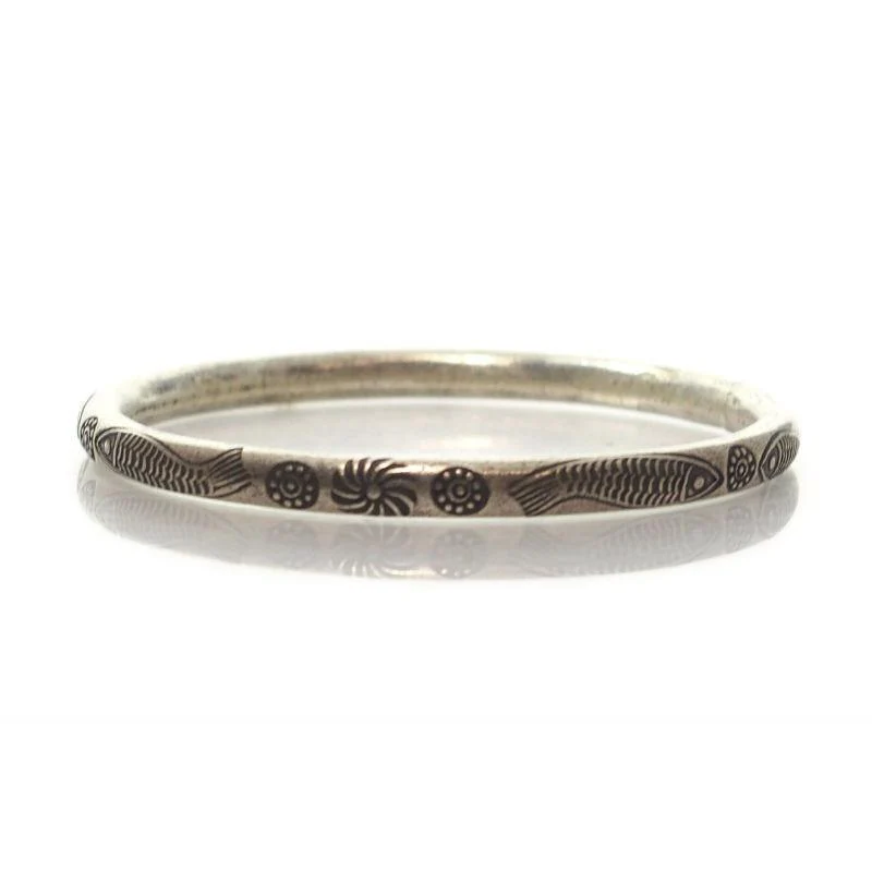 Hmong 95% Pure Silver Hand Finished Cuff Bracelet -5 - Image 2