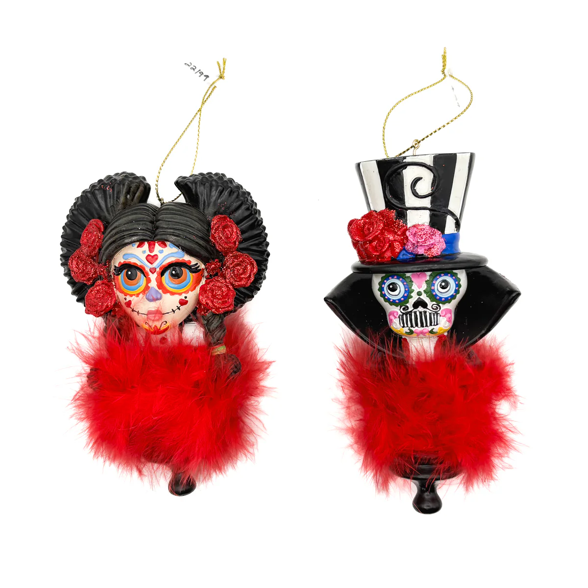 Mad Hatters Day Of Dead Head Ornaments - Image 8