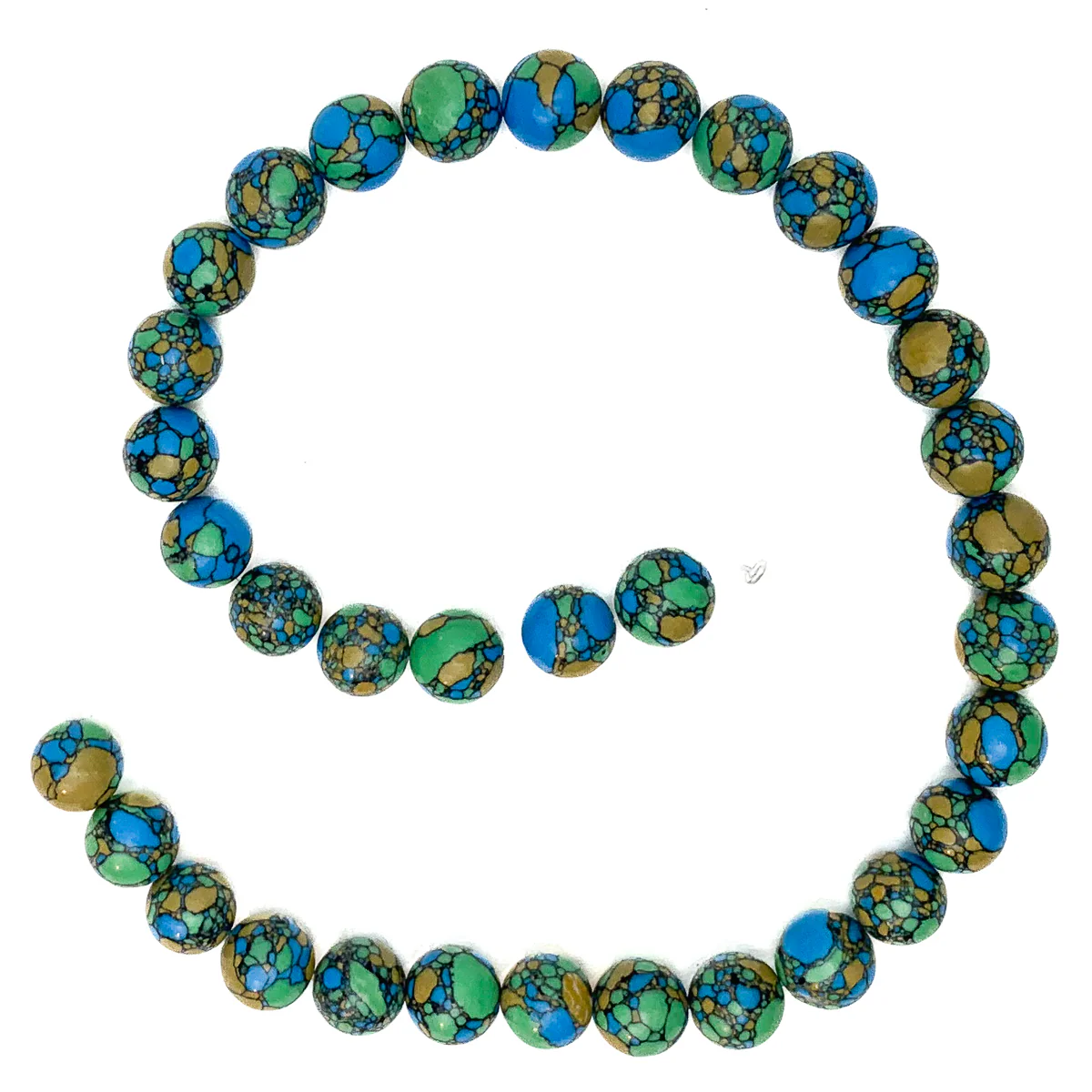 Howlite Composite 12mm Smooth Rounds Bead Strand - Image 2