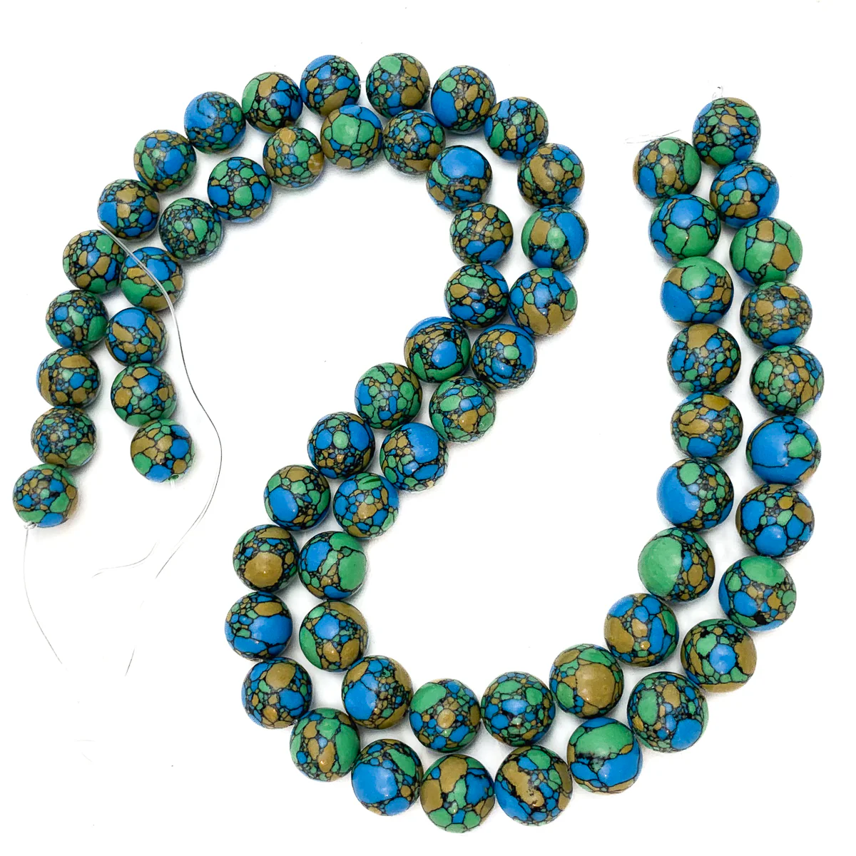Howlite Composite 12mm Smooth Rounds Bead Strand - Image 3